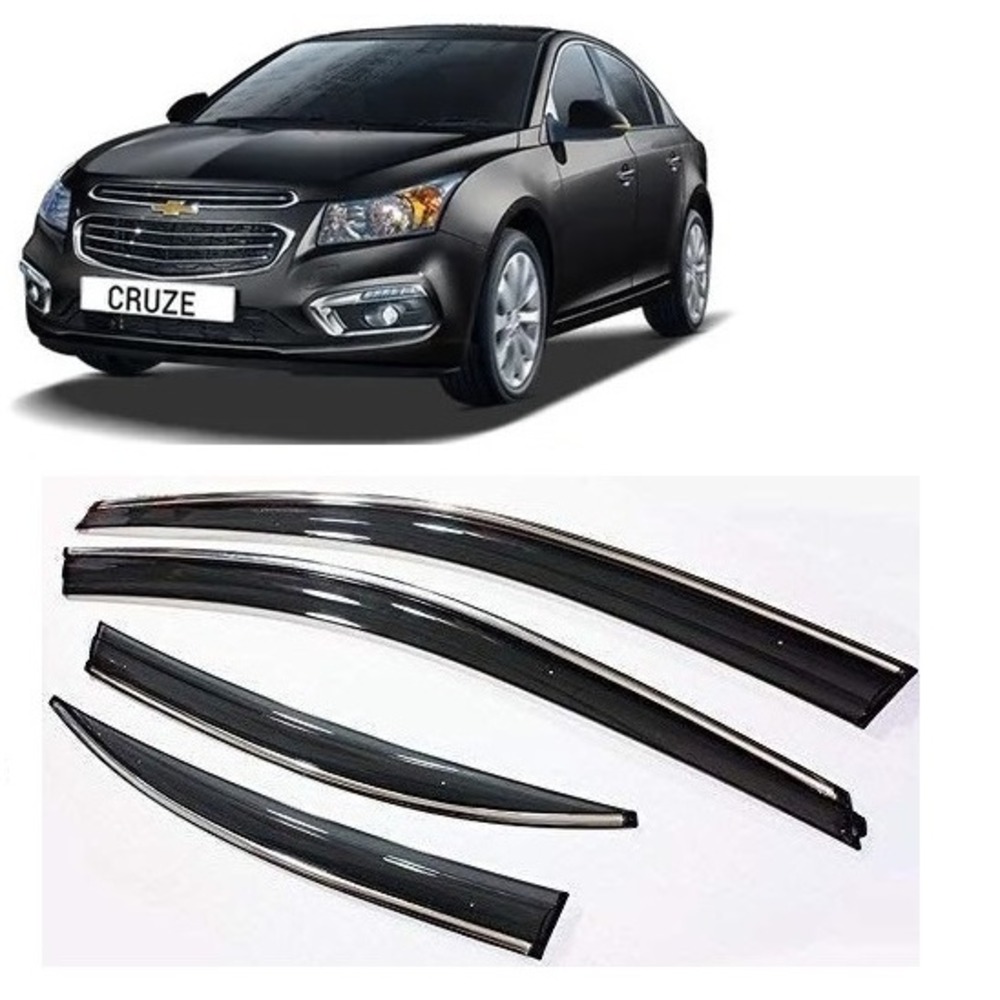 rain window door visor wind deflectors and sunshield protectors For Cruze - black